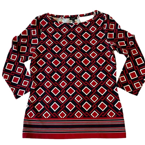 Talbots Tops - TALBOTS top size small long sleeves red white blue